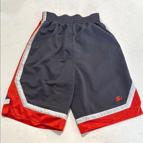 Starter Gray and Red Athletic Shorts.  Boys medium size 8-10. - Picture 1 of 6